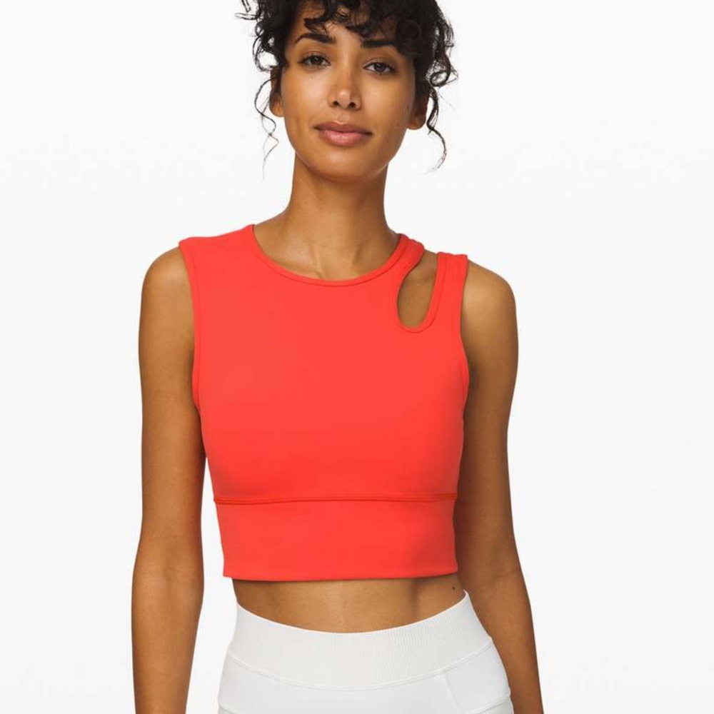 Lululemon Mastered Motion Cropped Tank Thermal Red size 4